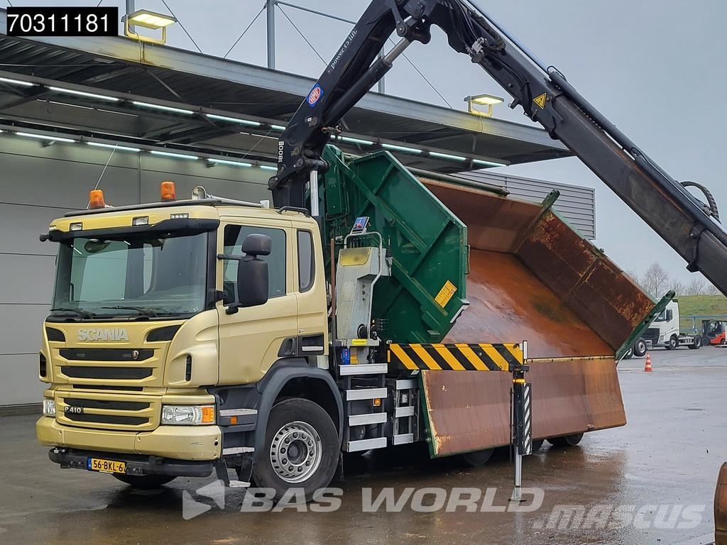 Scania P410 P 8X4 NL-Truck HMF 1800K3 Kran Crane HSW 2-si 傾卸式卡車