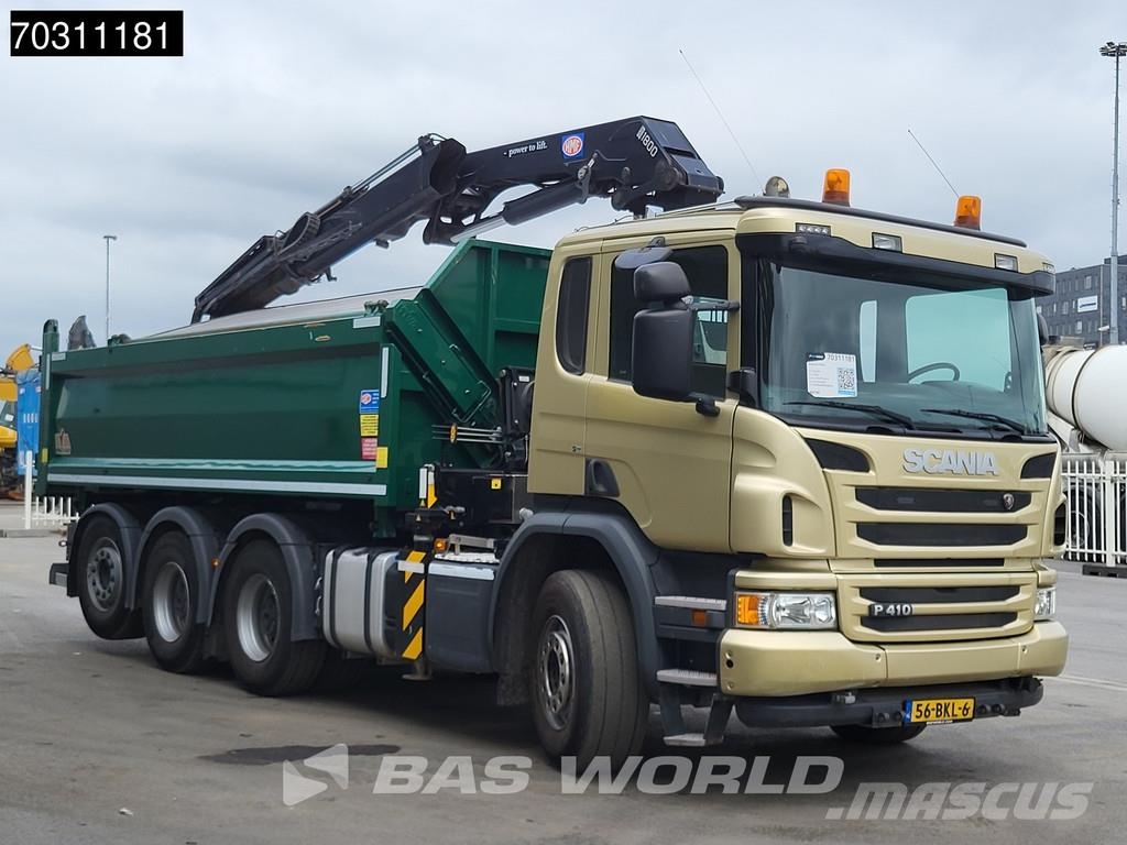 Scania P410 P 8X4 NL-Truck HMF 1800K3 Kran Crane HSW 2-si Camion benne