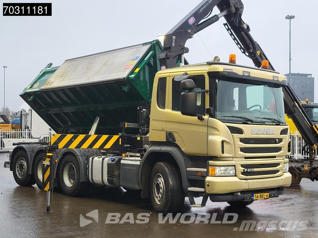 Scania P410 P 8X4 NL-Truck HMF 1800K3 Kran Crane HSW 2-si 傾卸式卡車