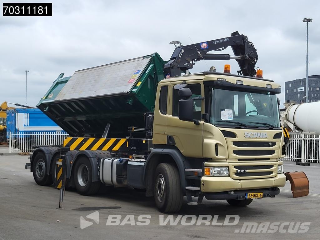 Scania P410 P 8X4 NL-Truck HMF 1800K3 Kran Crane HSW 2-si Savivarčių priekabų vilkikai