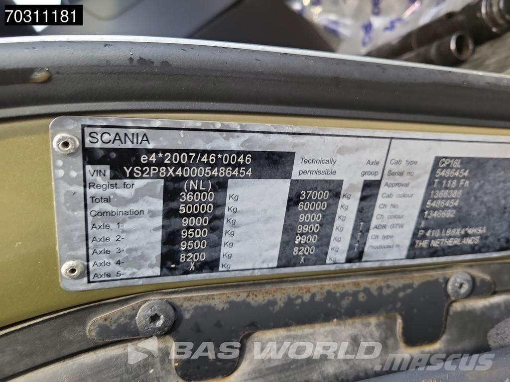 Scania P410 P 8X4 NL-Truck HMF 1800K3 Kran Crane HSW 2-si 傾卸式卡車