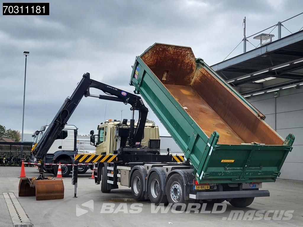 Scania P410 P 8X4 NL-Truck HMF 1800K3 Kran Crane HSW 2-si Savivarčių priekabų vilkikai