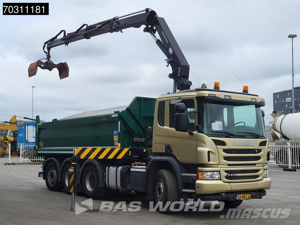 Scania P410 P 8X4 NL-Truck HMF 1800K3 Kran Crane HSW 2-si Savivarčių priekabų vilkikai