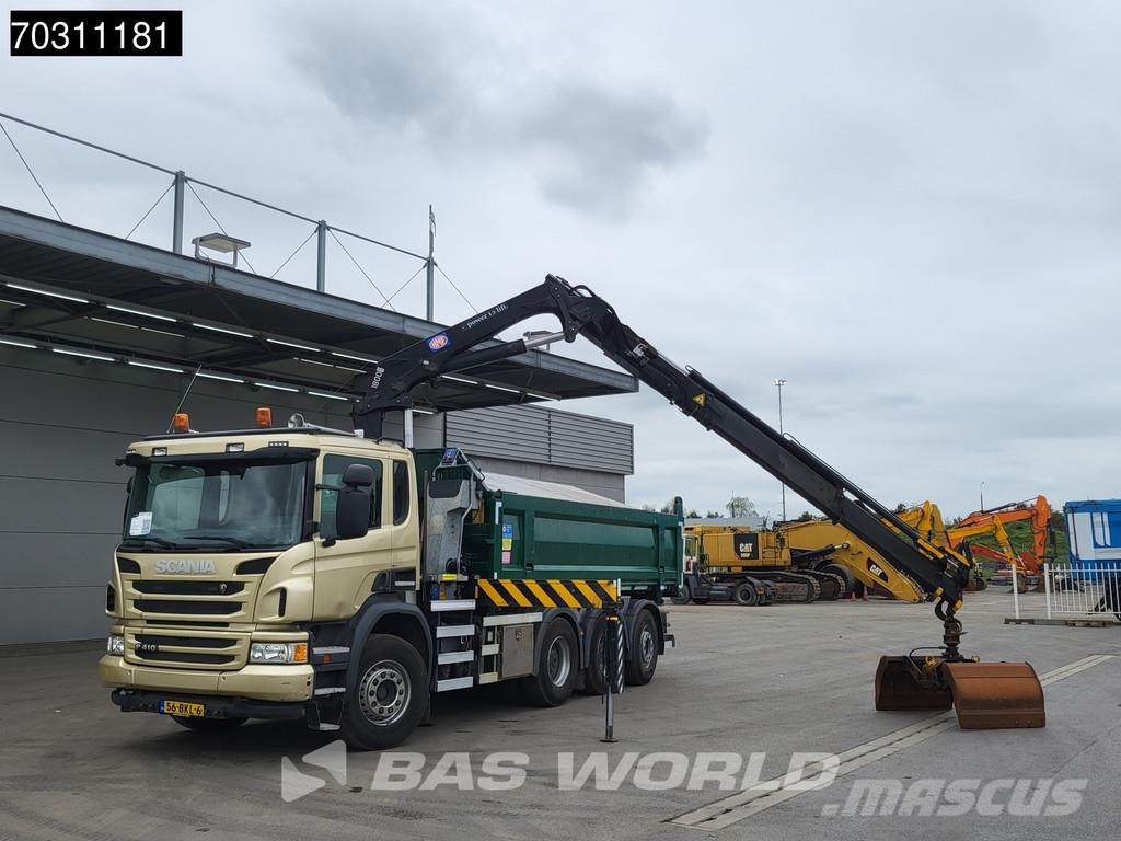 Scania P410 P 8X4 NL-Truck HMF 1800K3 Kran Crane HSW 2-si Savivarčių priekabų vilkikai