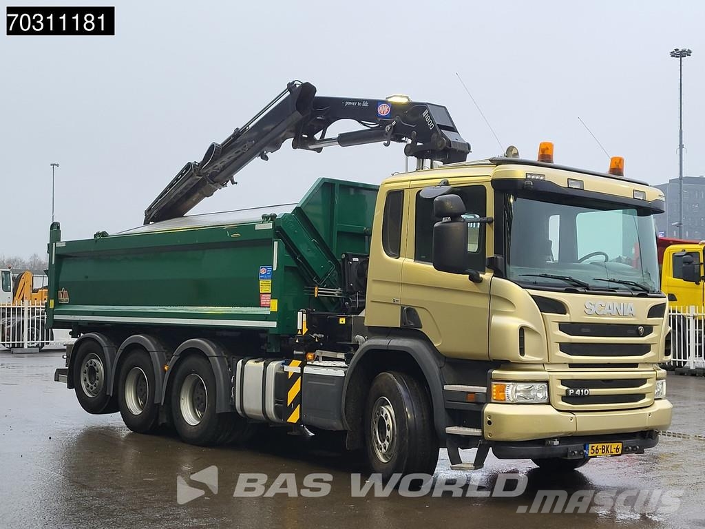 Scania P410 P 8X4 NL-Truck HMF 1800K3 Kran Crane HSW 2-si 傾卸式卡車