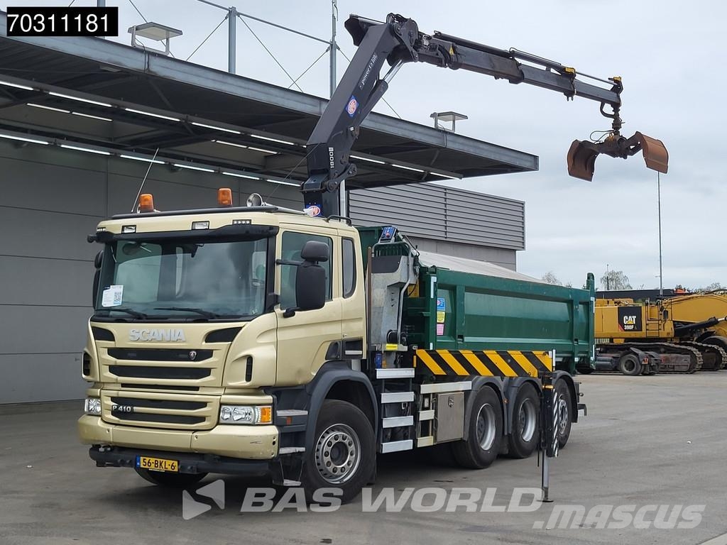 Scania P410 P 8X4 NL-Truck HMF 1800K3 Kran Crane HSW 2-si Savivarčių priekabų vilkikai