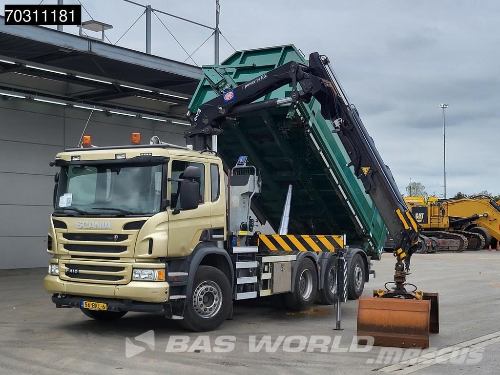 Scania P410 P 8X4 NL-Truck HMF 1800K3 Kran Crane HSW 2-si Savivarčių priekabų vilkikai