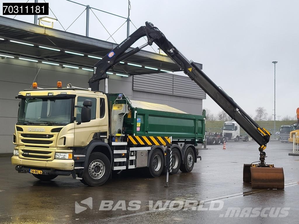 Scania P410 P 8X4 NL-Truck HMF 1800K3 Kran Crane HSW 2-si 傾卸式卡車