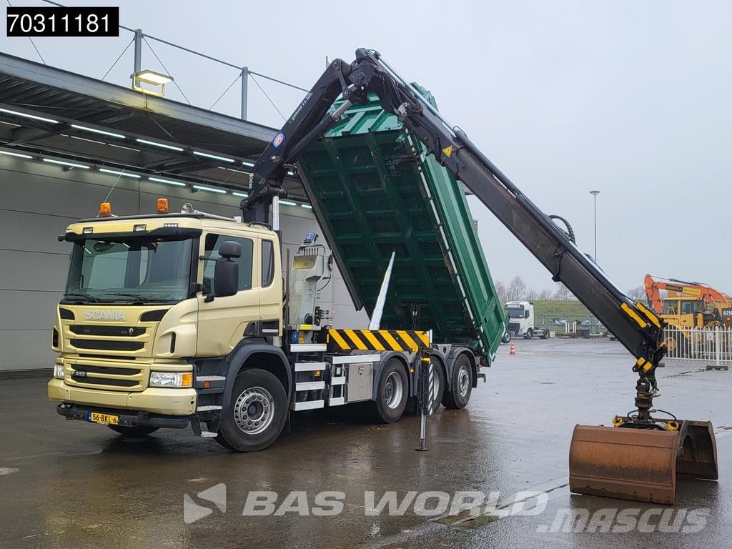 Scania P410 P 8X4 NL-Truck HMF 1800K3 Kran Crane HSW 2-si 傾卸式卡車