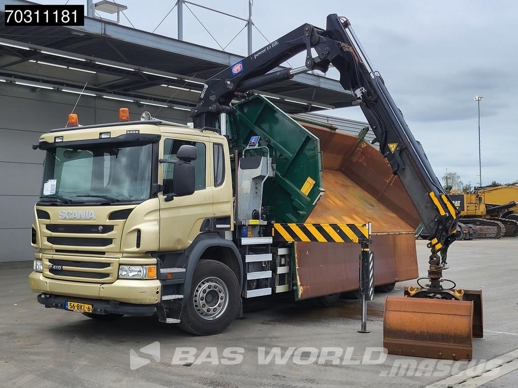 Scania P410 P 8X4 NL-Truck HMF 1800K3 Kran Crane HSW 2-si Savivarčių priekabų vilkikai