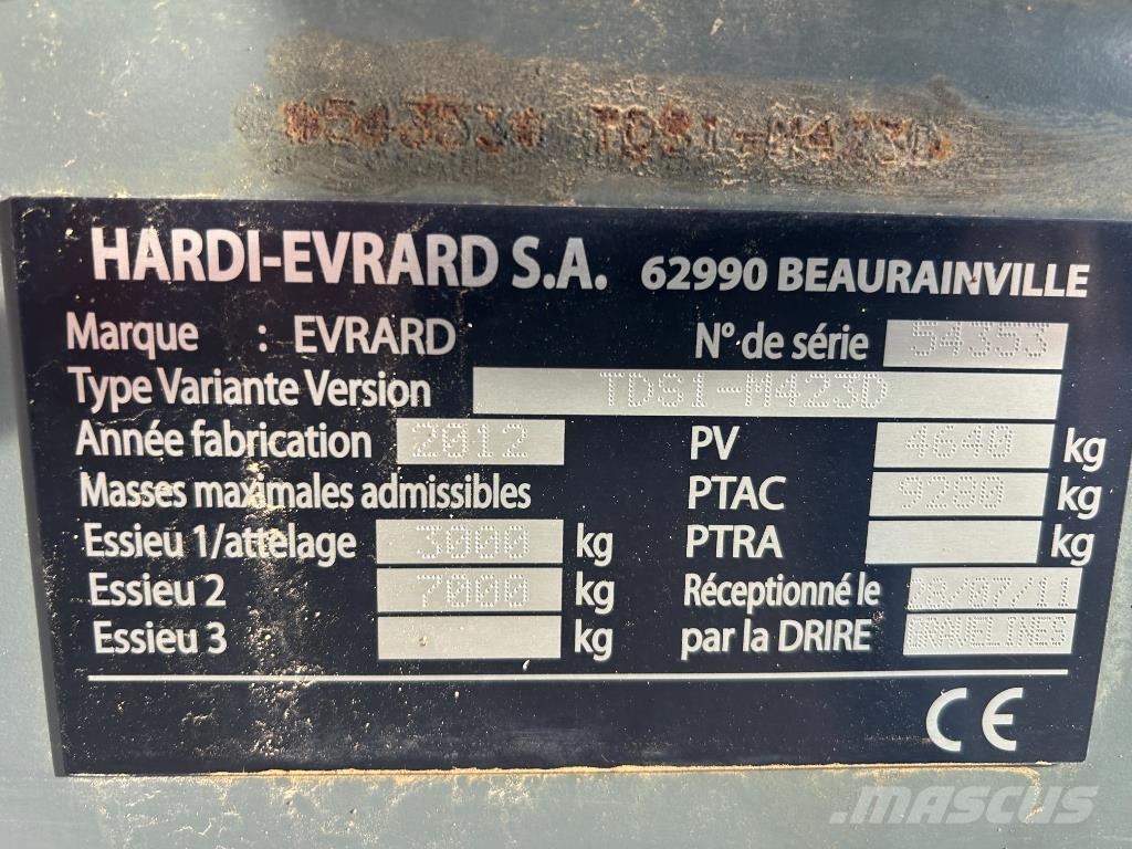 Evrard METEOR 4200 Trailed sprayers