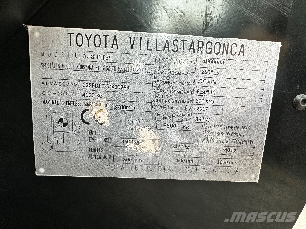 Toyota 02-8 FDJF 35 Dízel targoncák