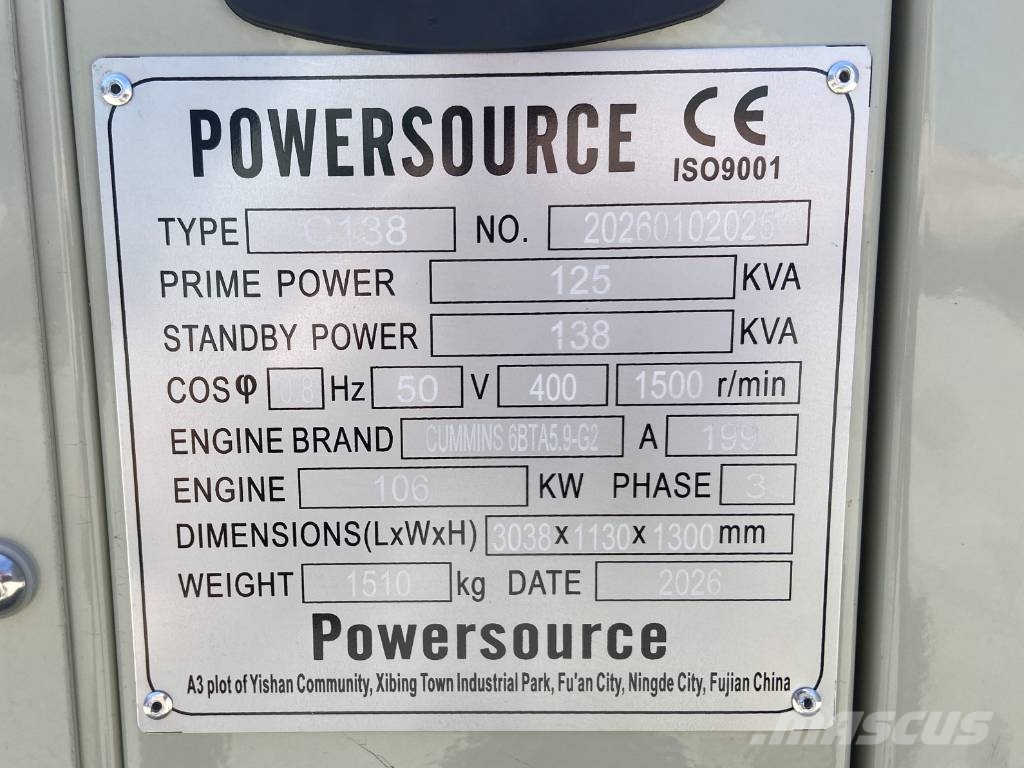 Cummins 6BTA5.9-G2 - 138 kVA Generator - DPX-19836 Dīzeļģeneratori