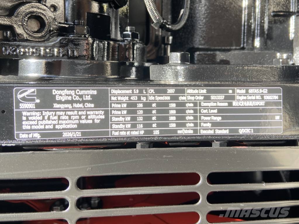 Cummins 6BTA5.9-G2 - 138 kVA Generator - DPX-19836 Dīzeļģeneratori