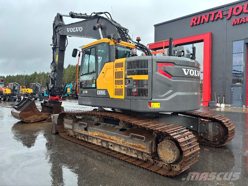 Volvo ECR 355 E / Pyörittäjä, Leica 3D, 2-kauhaa Telakaivukoneet