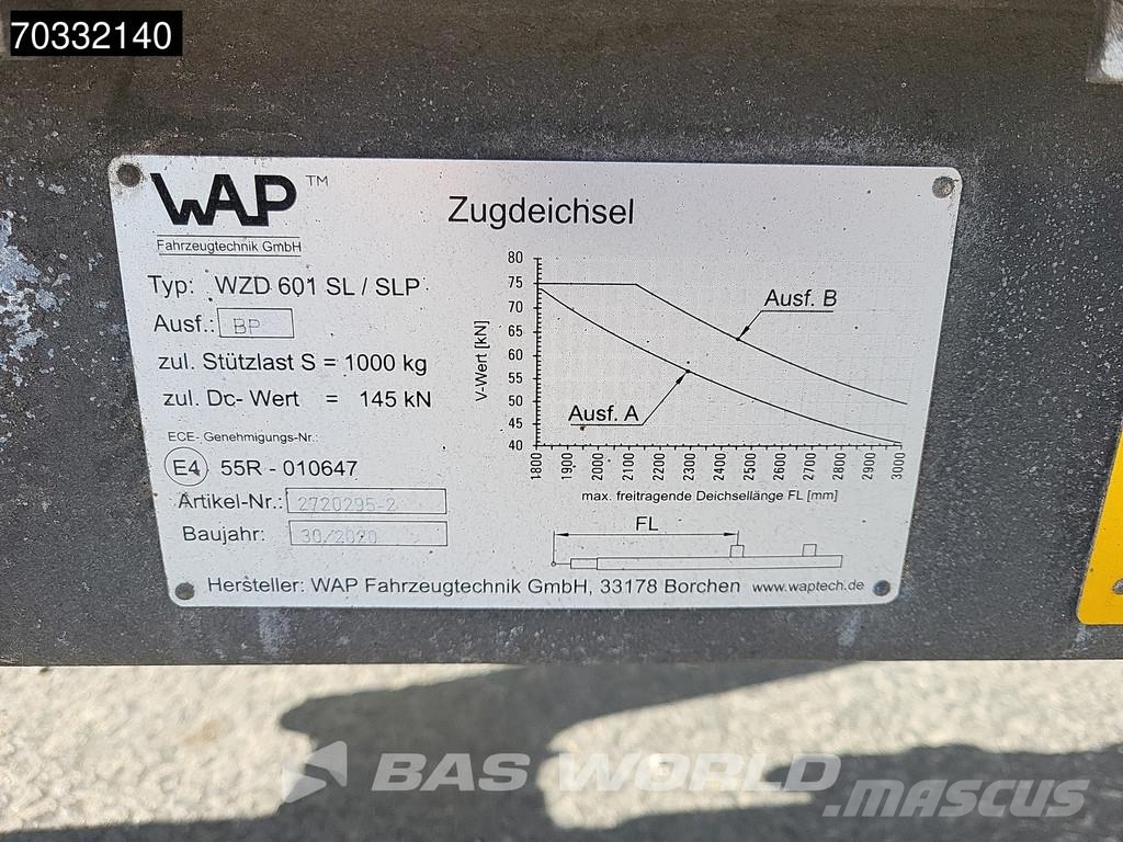 Wecon AKZ 218 2 axles Ladebordwand Durchlaufsystem LBW Gesloten opbouw trailers