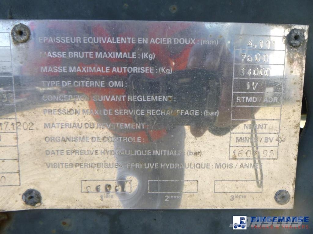 Magyar Chemical tank inox L4BH 32.5 m3 / 1 comp Tanktrailer
