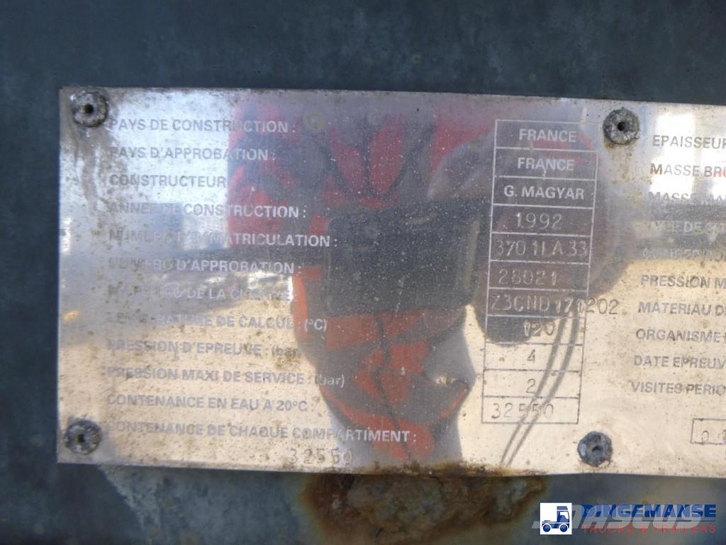 Magyar Chemical tank inox L4BH 32.5 m3 / 1 comp Tanktrailer