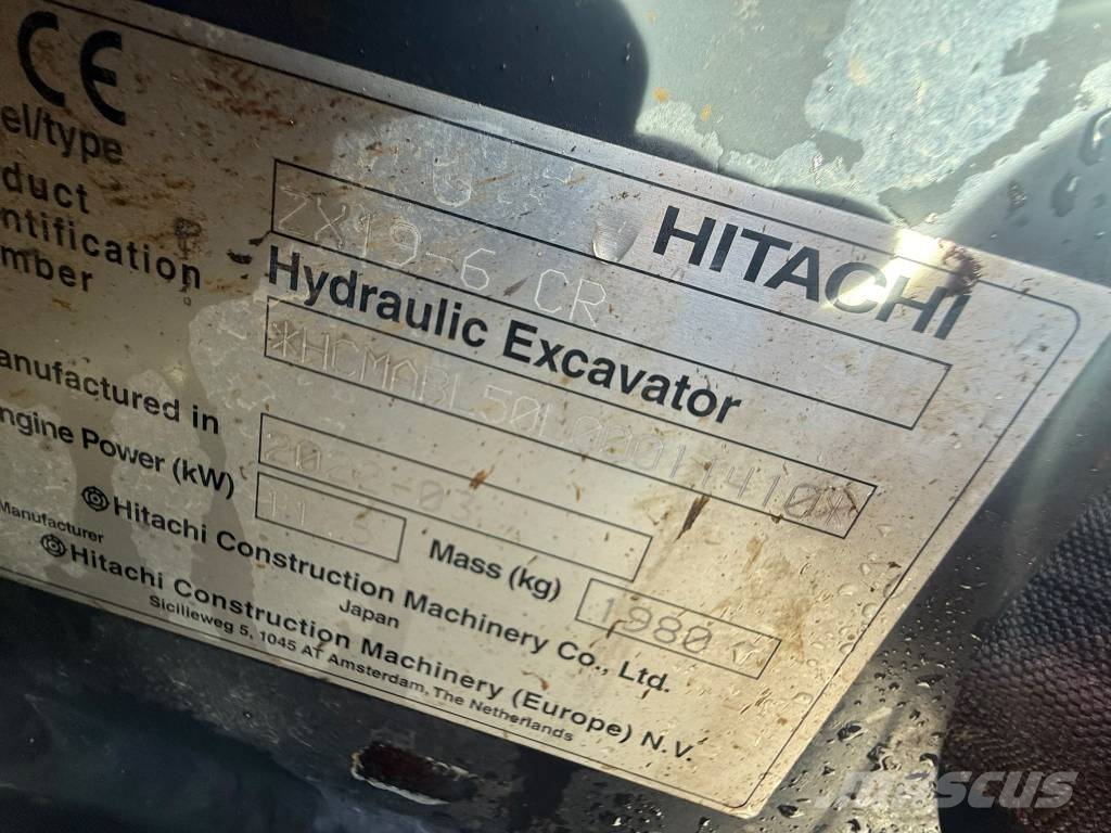 Hitachi ZX 19-6 CR //BJ. 2022/ 324H/SW/Hammerleitung Minibagger < 7t
