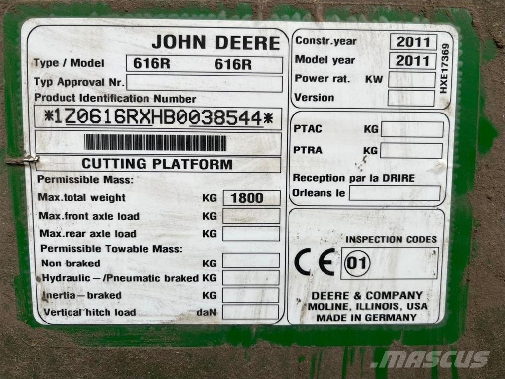 John Deere W540 Mietitrebbiatrici