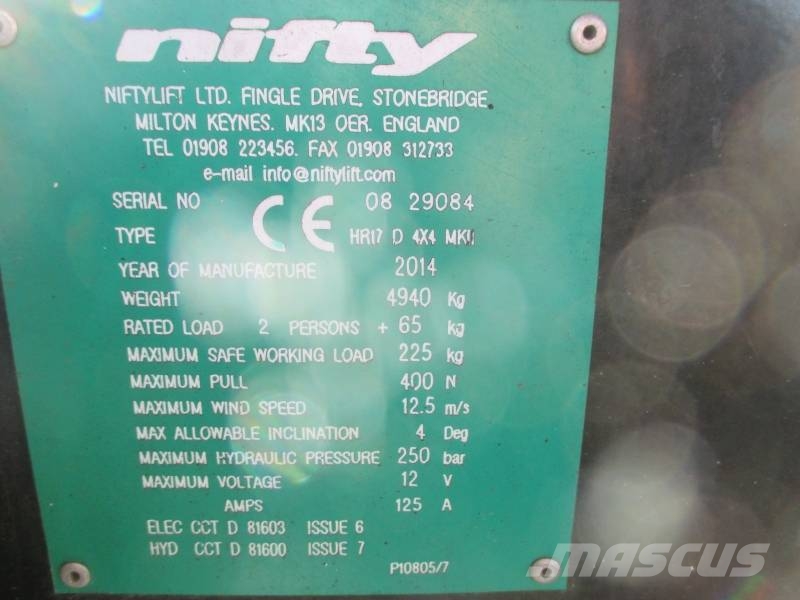 Niftylift HR 17 D 4x4 Коленчатые подъемники