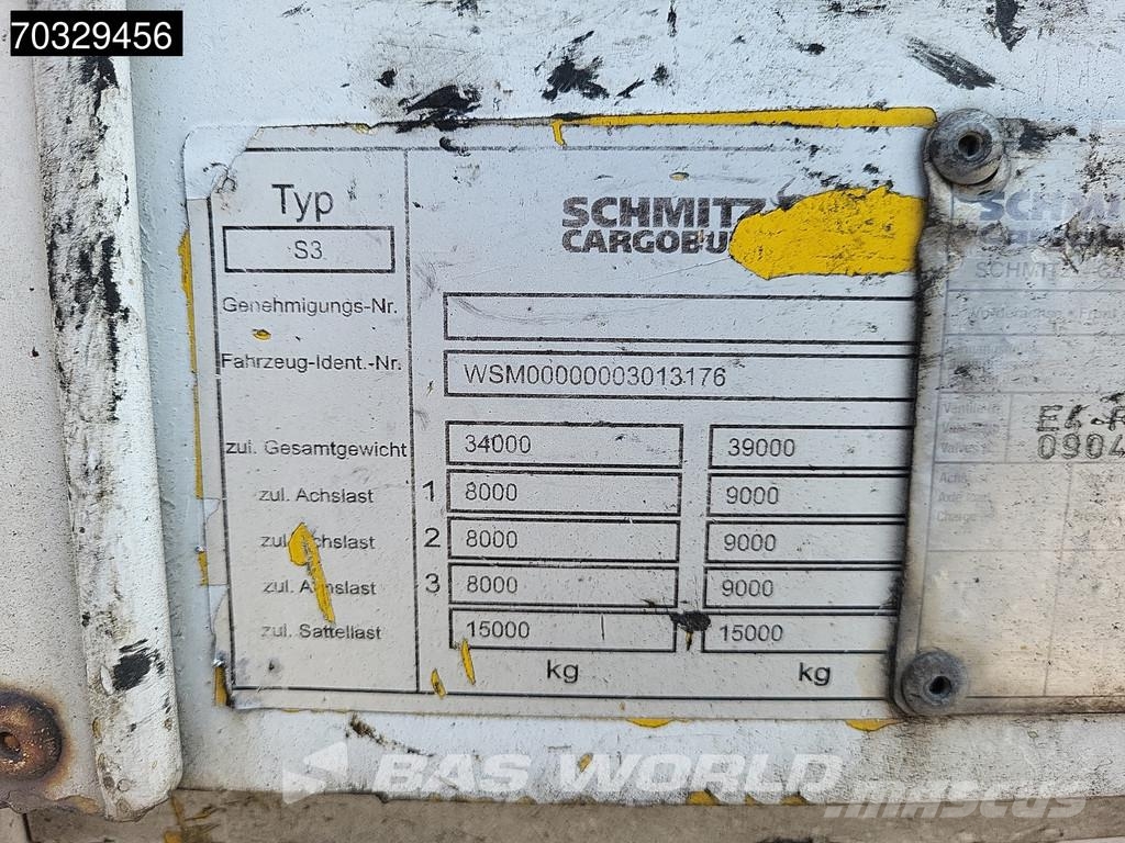 Schmitz Cargobull S3 3 axles SAF Sliding Roof Tents puspiekabes