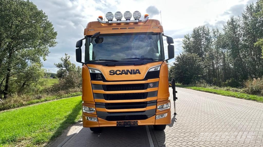 Scania R730 Gestuurd | 4 asser | 20 ton haakarm | kraan p Camion ampliroll