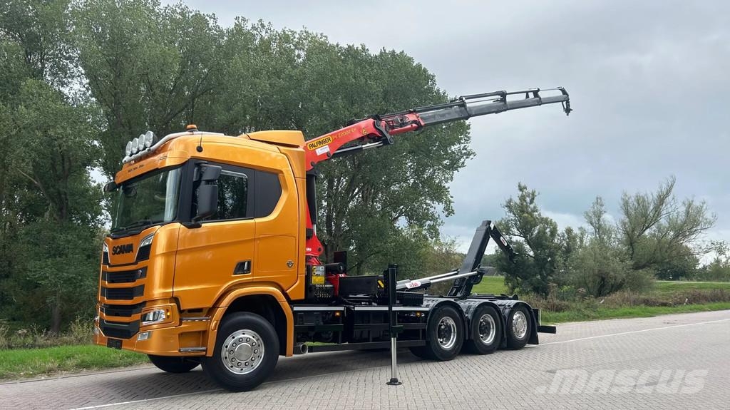 Scania R730 Gestuurd | 4 asser | 20 ton haakarm | kraan p Camion ampliroll