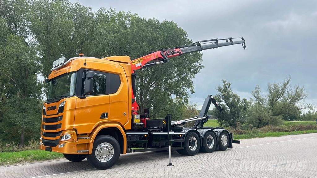 Scania R730 Gestuurd | 4 asser | 20 ton haakarm | kraan p Camion ampliroll
