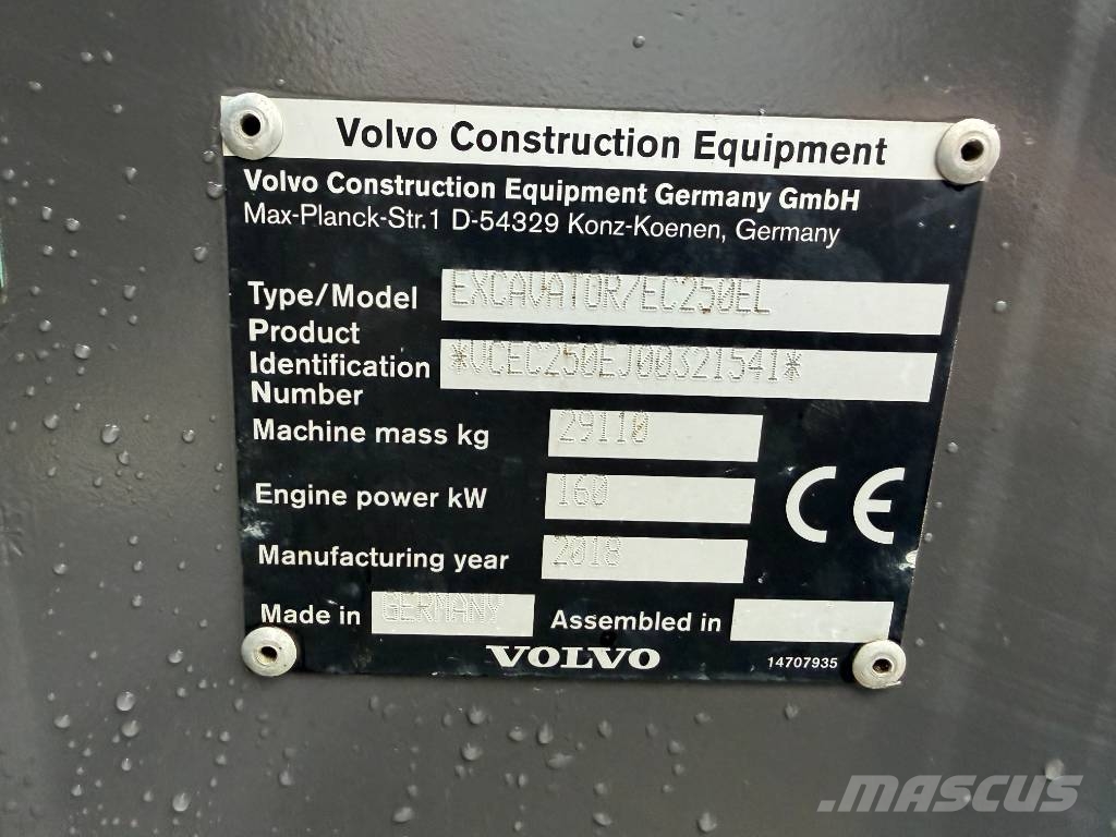 Volvo EC 250 EL Paletli ekskavatörler