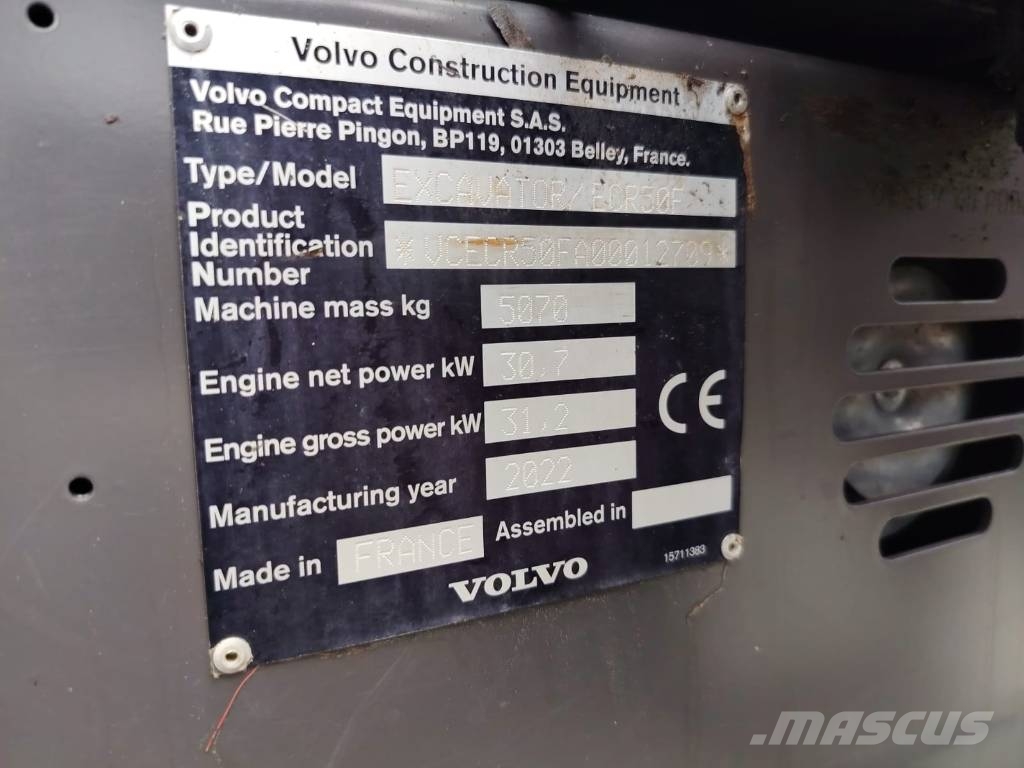 Volvo ECR 50 F *** Uudet telat *** Mini rýpadlá < 7t