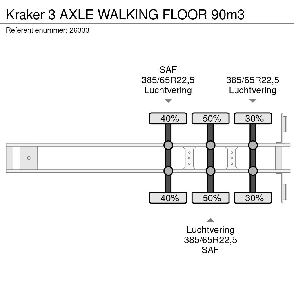 Kraker 3 AXLE WALKING FLOOR 90m3 Ημιρυμούλκες με κινούμενο δάπεδο