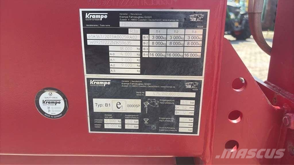 Krampe HP 20 Ανατρεπόμενες ρυμούλκες