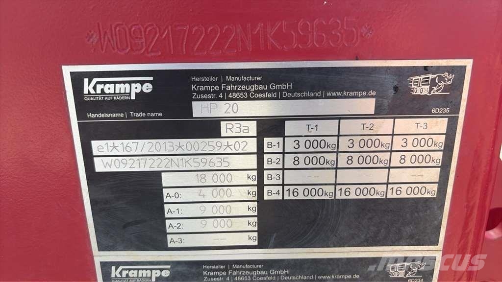 Krampe HP 20 Ανατρεπόμενες ρυμούλκες