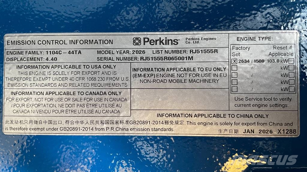FG Wilson P110-3 - 110 kVA Open Genset - DPX-16008-O Geradores a diesel