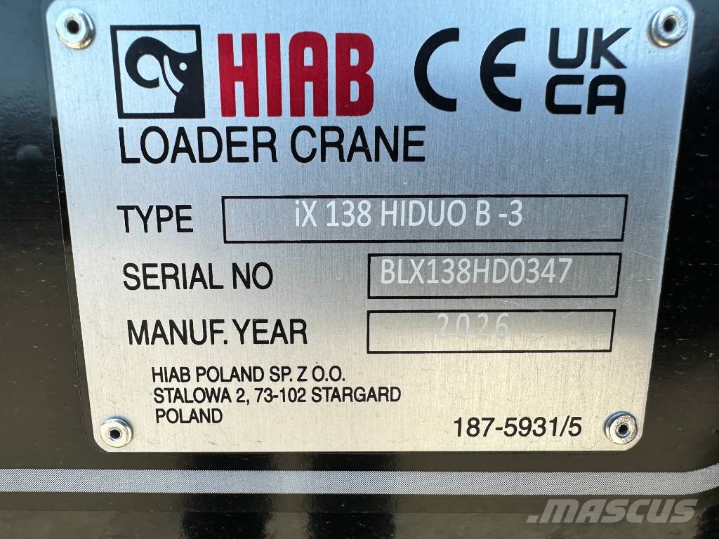 Hiab iX. 138 HiDuo B-3 Guindastes articulados