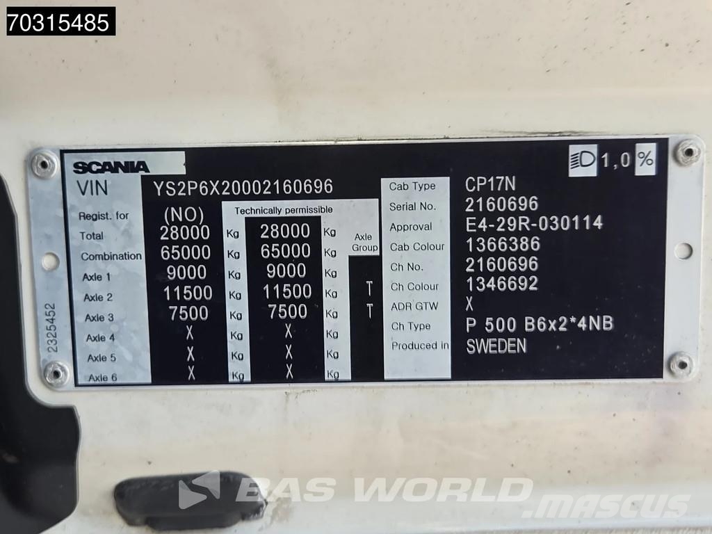 Scania P500 P 6X2 Eje Direccional+Elevable Suspensión Neu شاحنات قابلة للفك