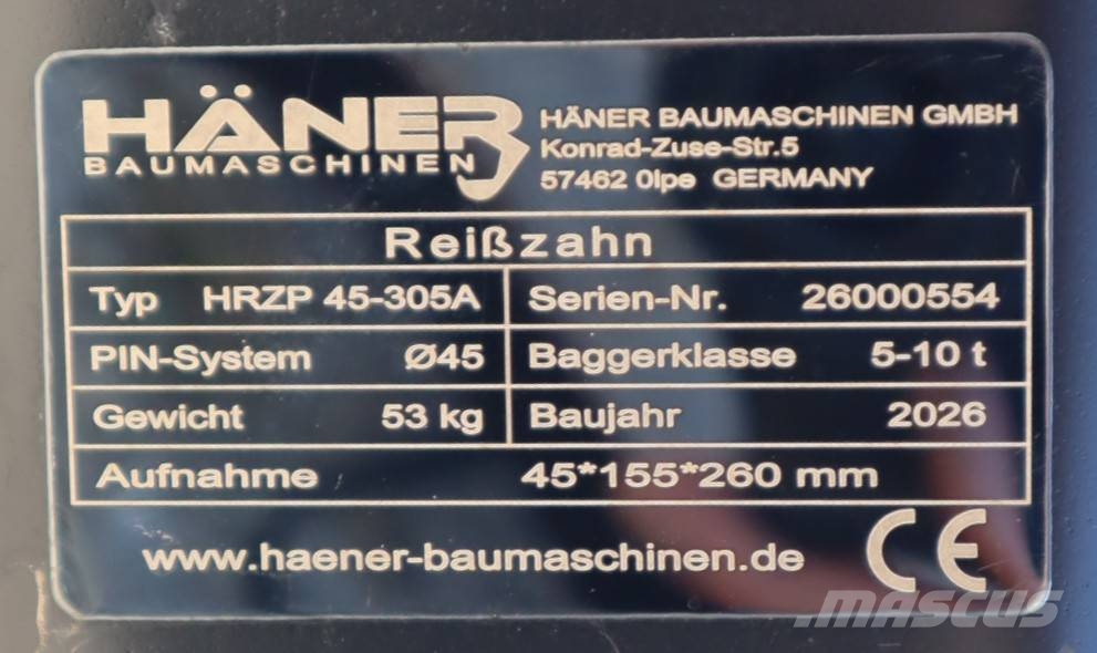  Ripper Ø45 mm Häner HRZP45-305A خداشات