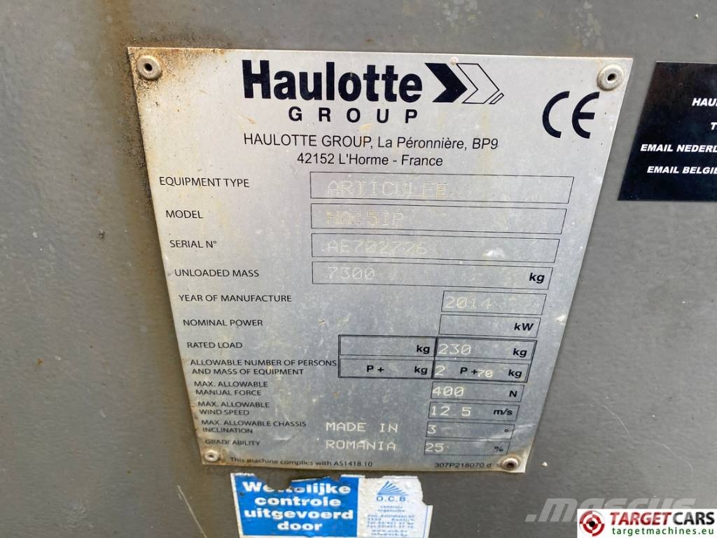 Haulotte HA15IP Electric Articulated BoomLift 1500cm DEFECT Zelfrijdende knikarm hoogwerker