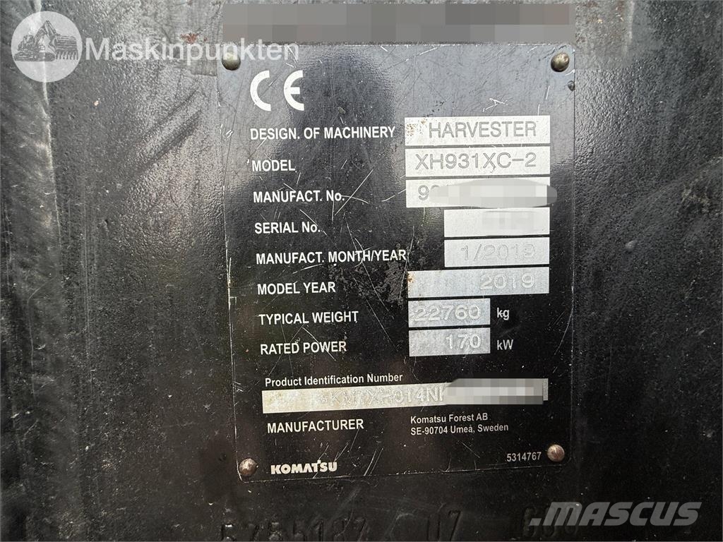 Komatsu 931XC-2 Harvesterid