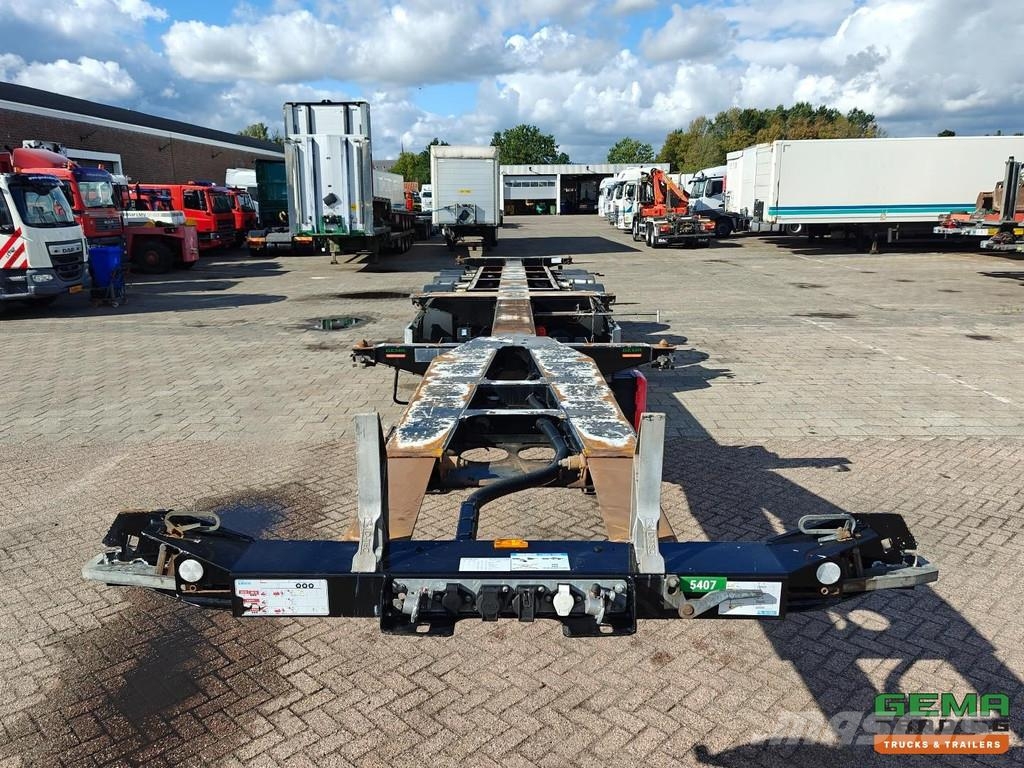 D-tec FLEXITRAILER Multi - 3x Extendable - Lift Axle - 4 Containerchassis