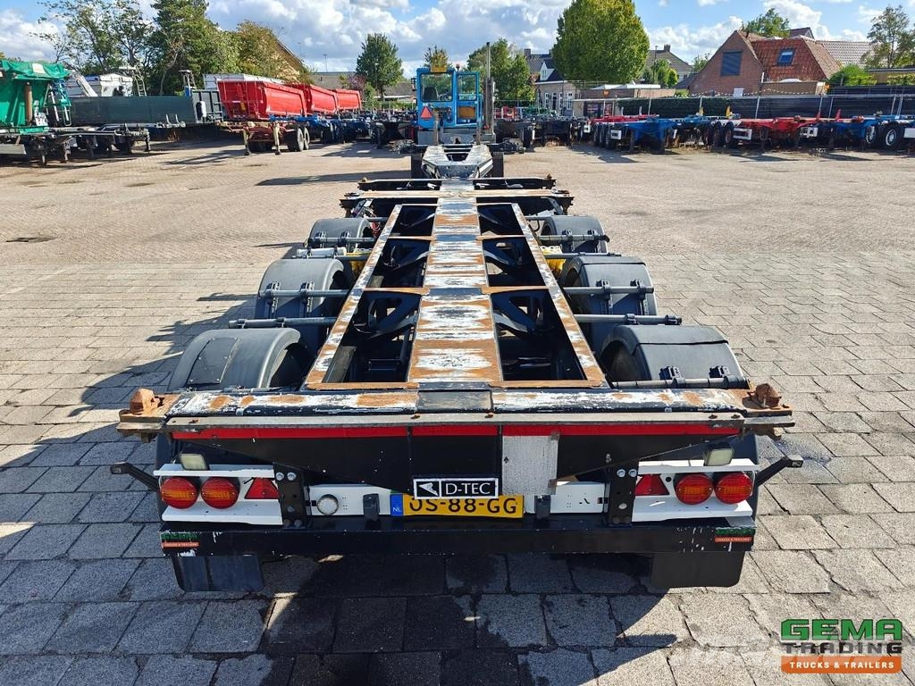 D-tec FLEXITRAILER Multi - 3x Extendable - Lift Axle - 4 Containerchassis