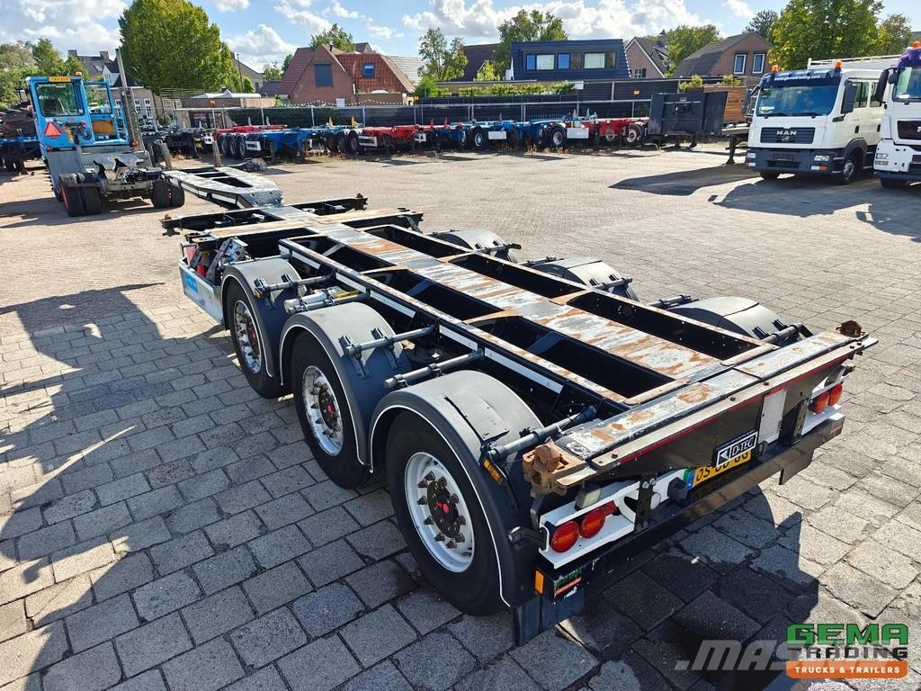 D-tec FLEXITRAILER Multi - 3x Extendable - Lift Axle - 4 Containerchassis
