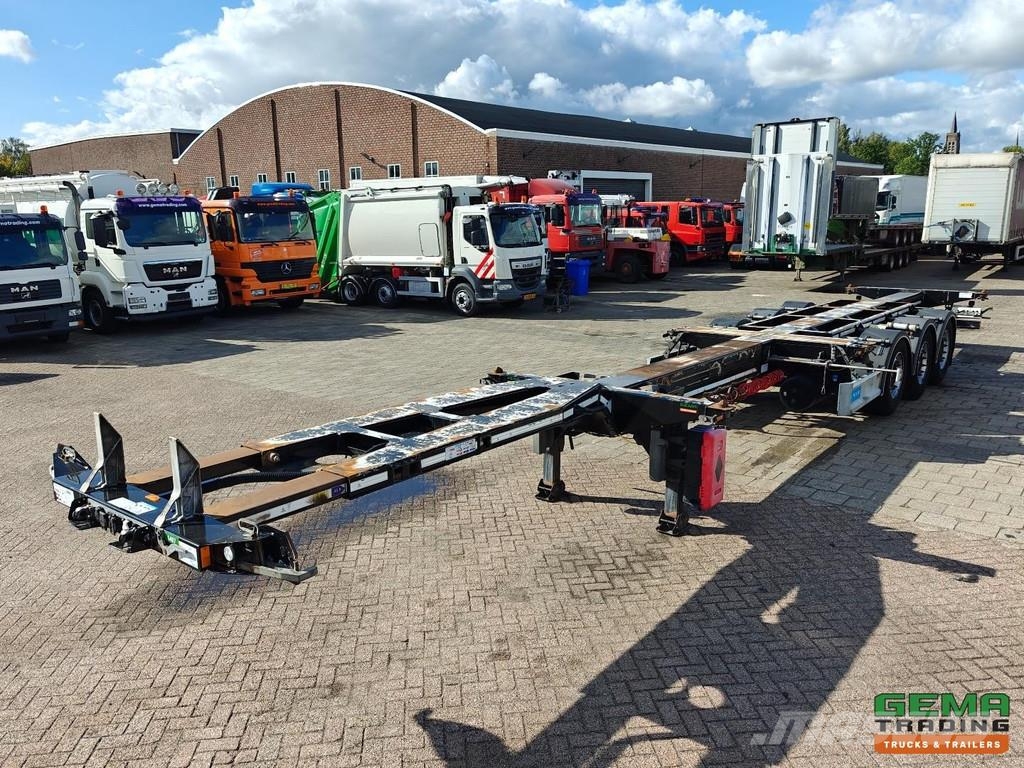 D-tec FLEXITRAILER Multi - 3x Extendable - Lift Axle - 4 Containerchassis