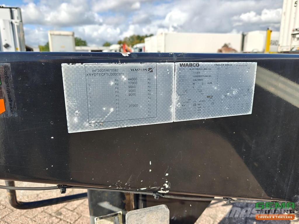 D-tec FLEXITRAILER Multi - 3x Extendable - Lift Axle - 4 Containerchassis