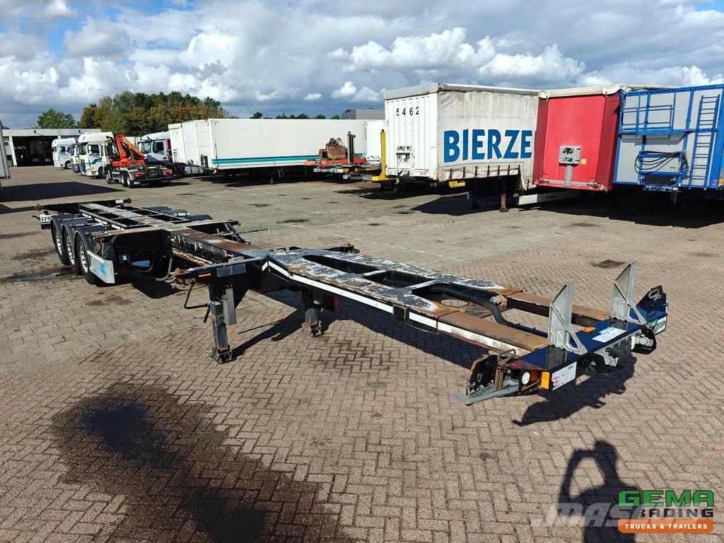 D-tec FLEXITRAILER Multi - 3x Extendable - Lift Axle - 4 Containerchassis