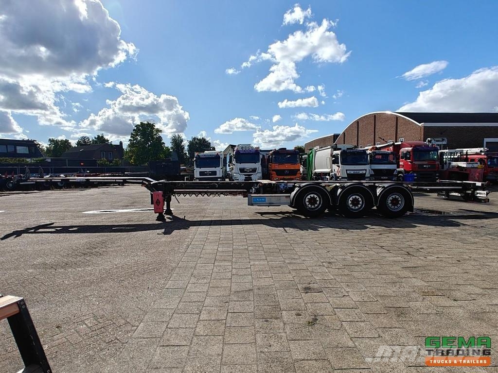 D-tec FLEXITRAILER Multi - 3x Extendable - Lift Axle - 4 Containerchassis