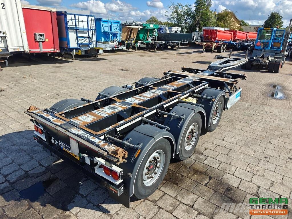 D-tec FLEXITRAILER Multi - 3x Extendable - Lift Axle - 4 Containerchassis