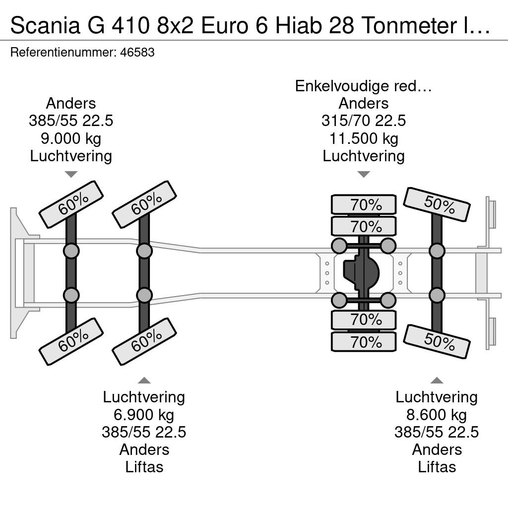 Scania G 410 8x2 Euro 6 Hiab 28 Tonmeter laadkraan Kroghejs