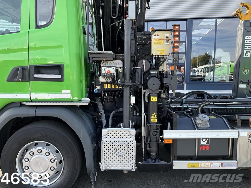 Scania G 410 8x2 Euro 6 Hiab 28 Tonmeter laadkraan Abrollkipper